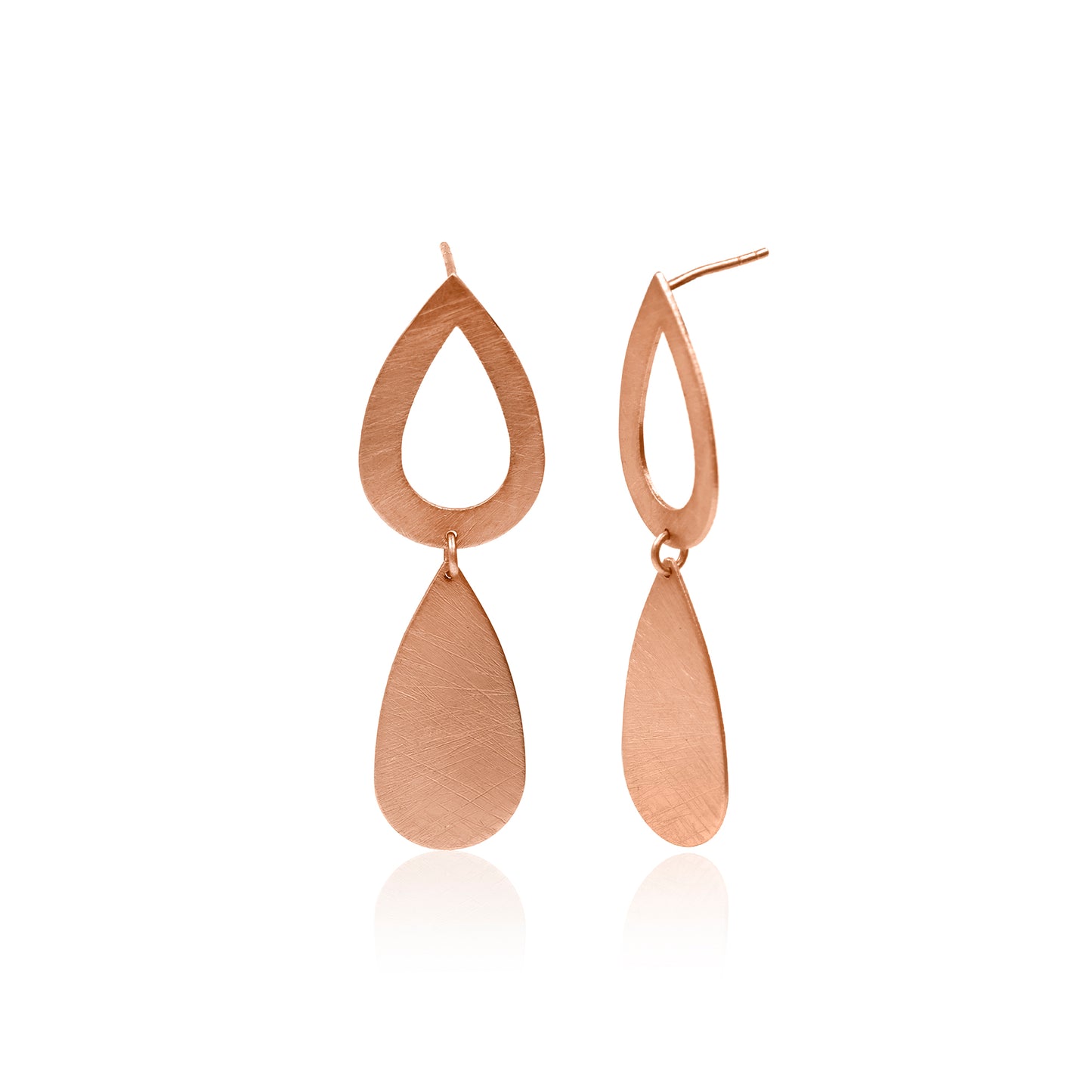 Double Pear Drop Stud Earrings