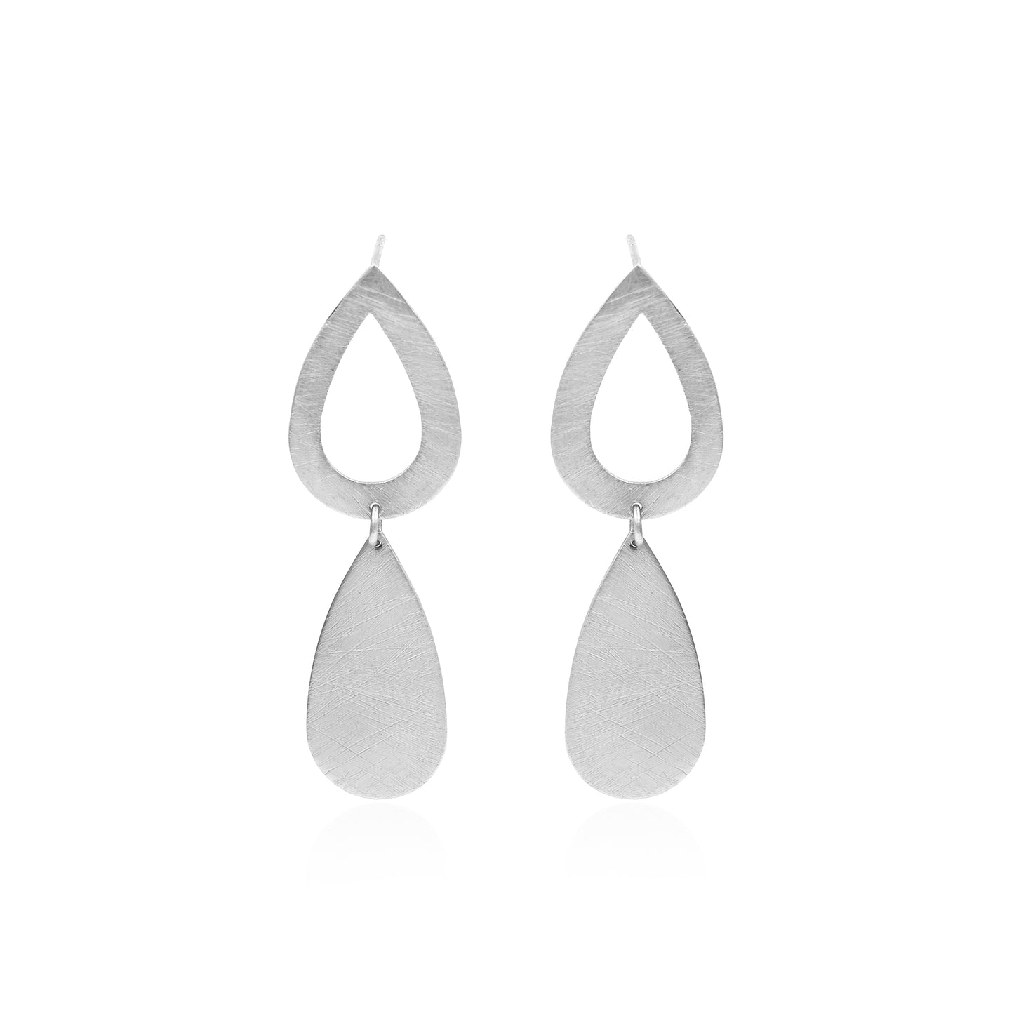 Double Pear Drop Stud Earrings