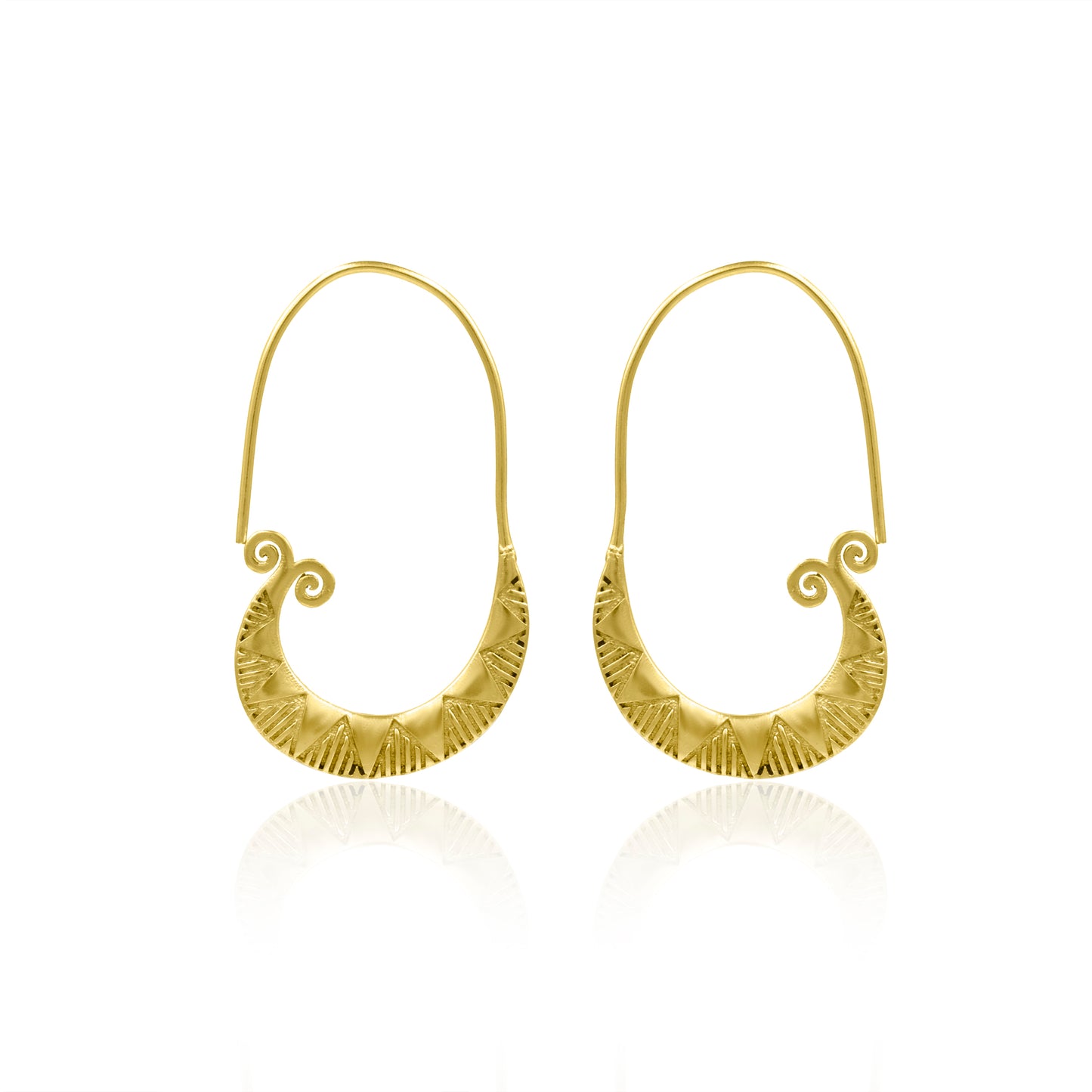 Fish Tail Swirls Hoop Earrings