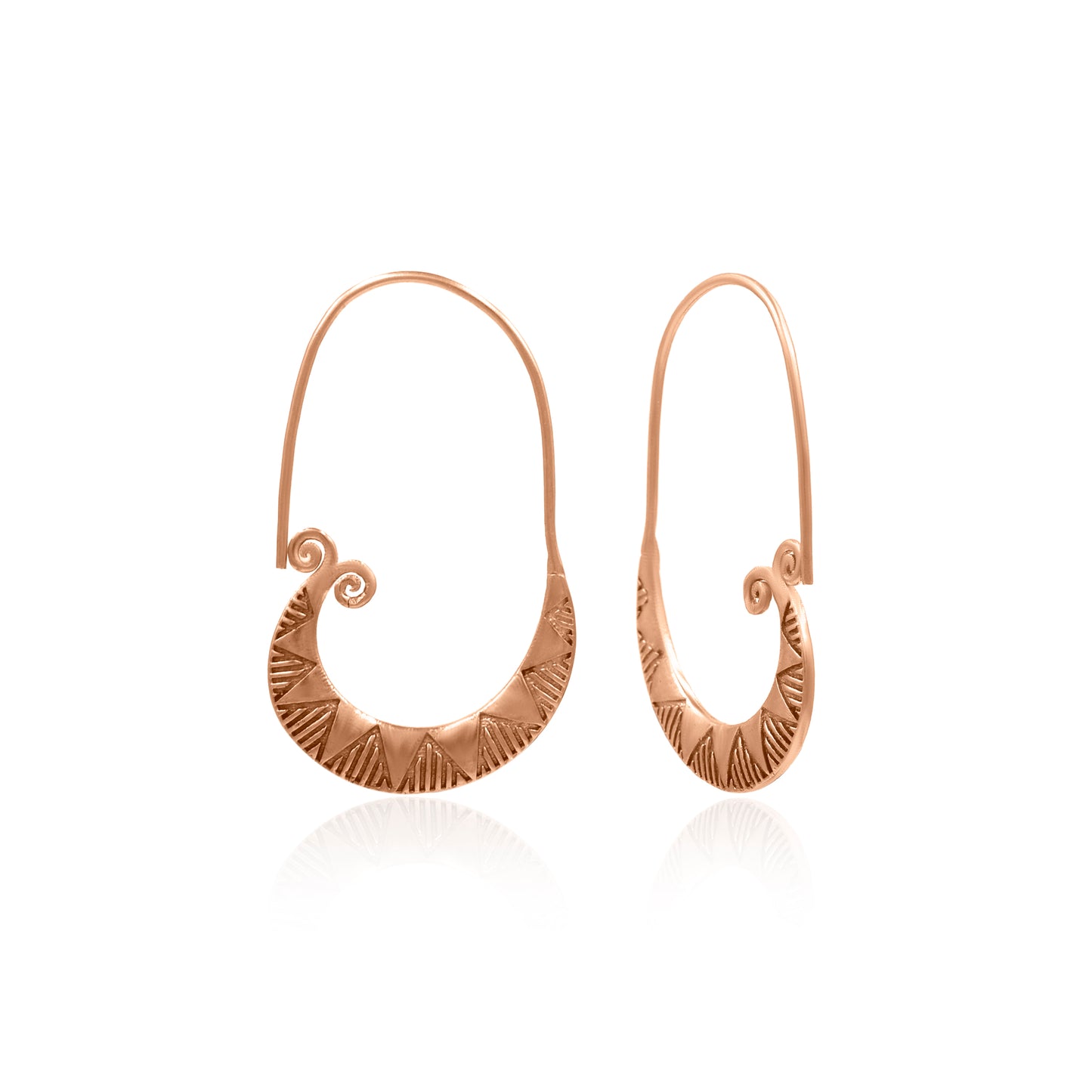 Fish Tail Swirls Hoop Earrings