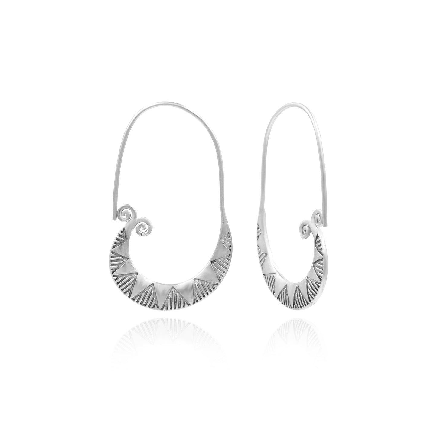 Fish Tail Swirls Hoop Earrings