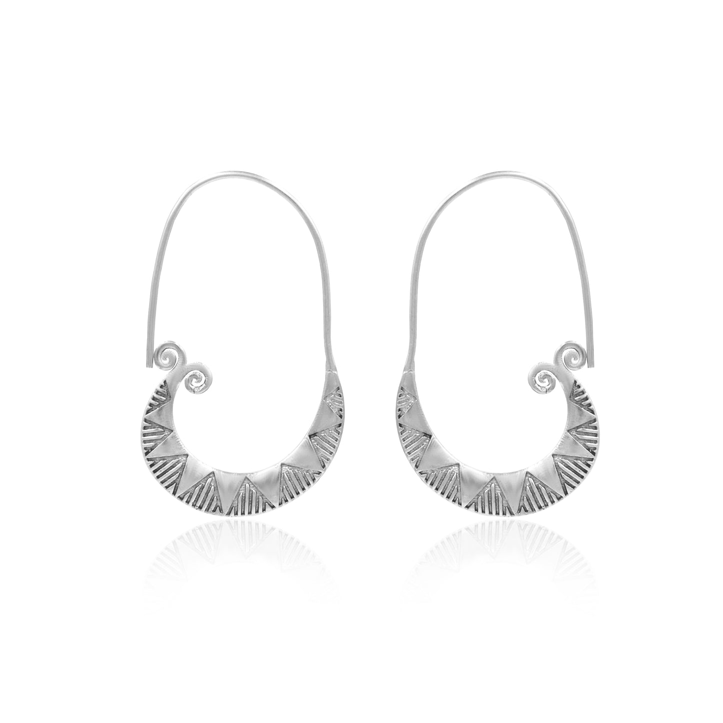 Fish Tail Swirls Hoop Earrings