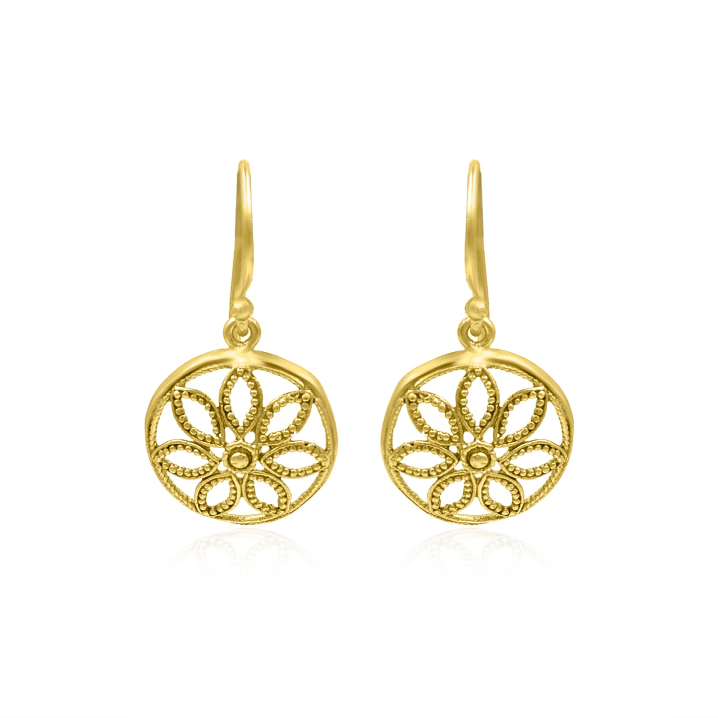 Mandala Filigree Hook Earrings