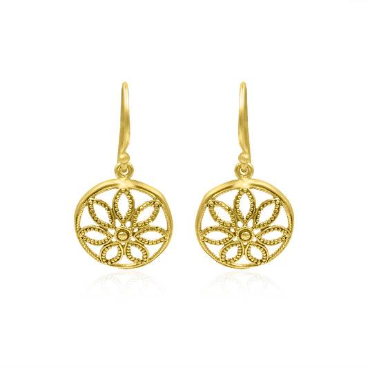 Mandala Filigree Hook Earrings