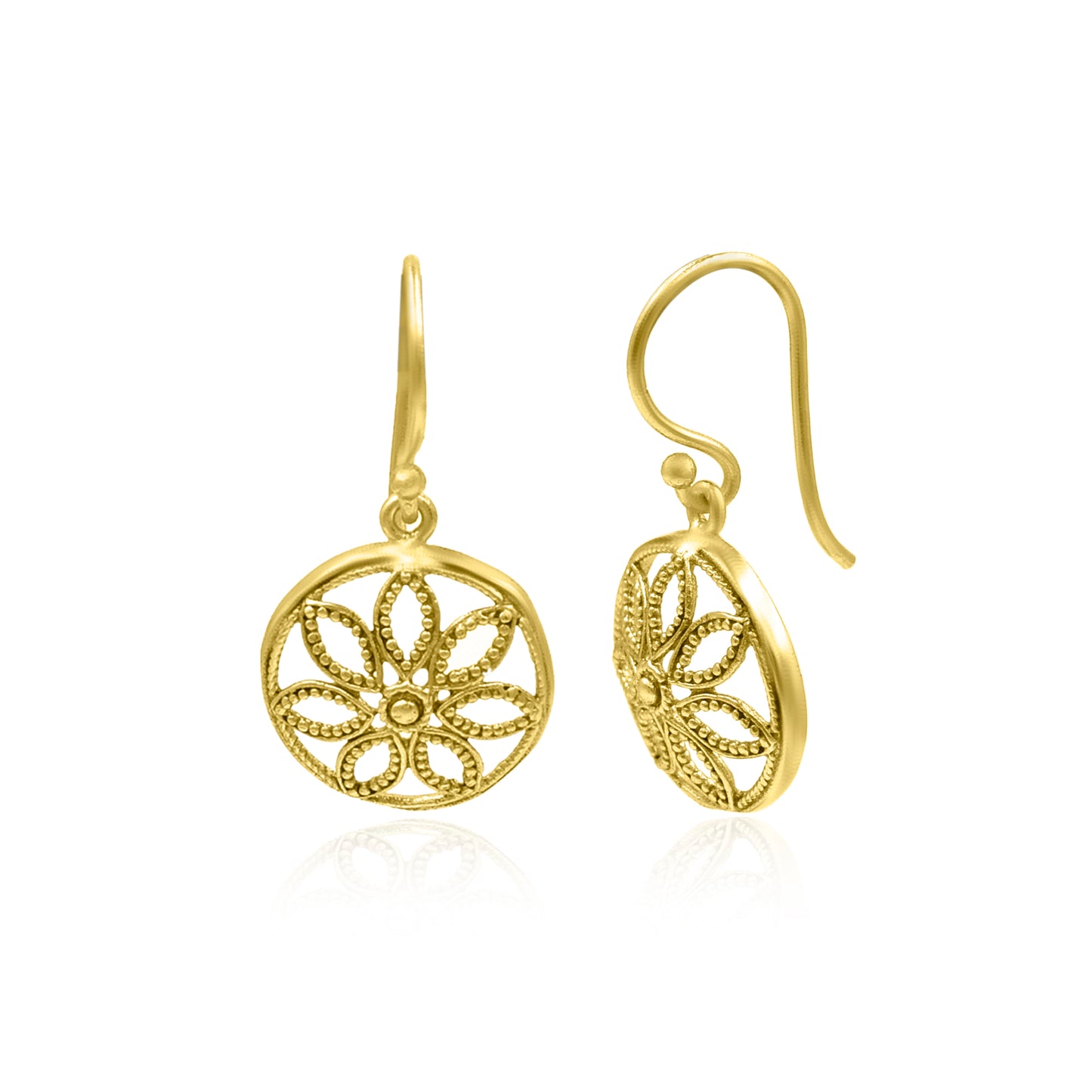 Mandala Filigree Hook Earrings