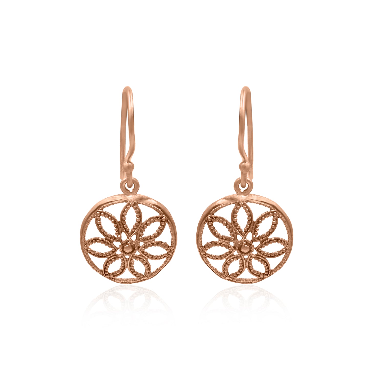 Mandala Filigree Hook Earrings