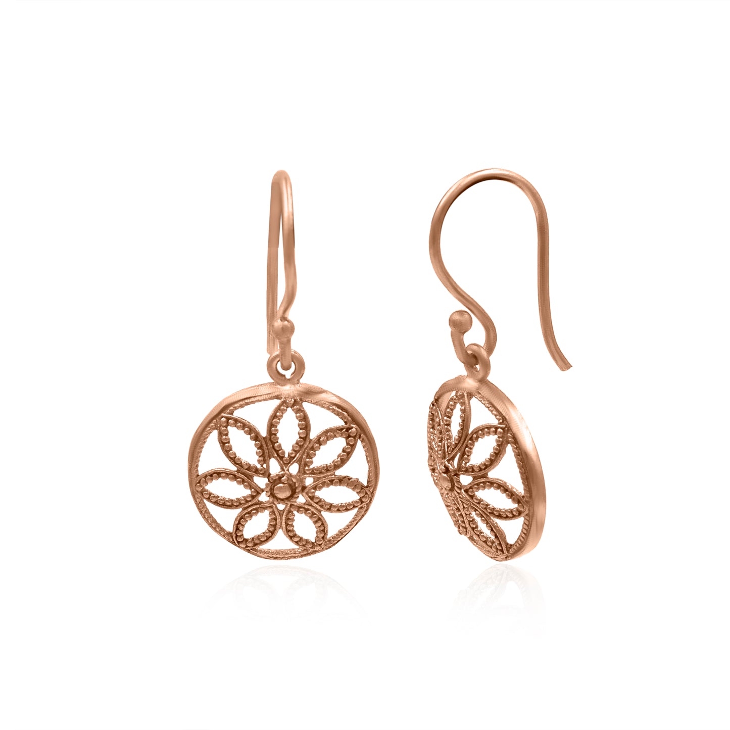 Mandala Filigree Hook Earrings