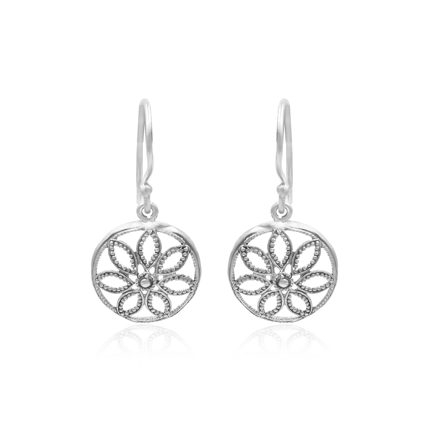 Mandala Filigree Hook Earrings