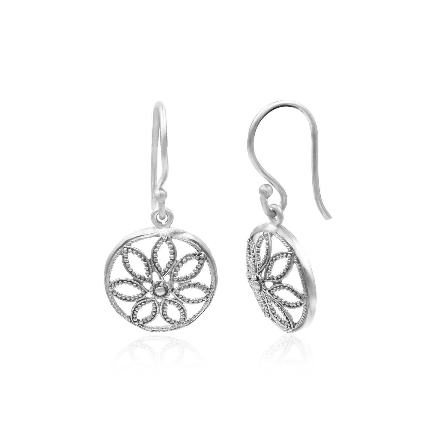 Mandala Filigree Hook Earrings