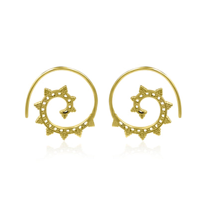 Stellar Blushy Spiral Hoop Earrings