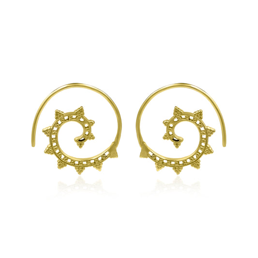 Stellar Blushy Spiral Hoop Earrings