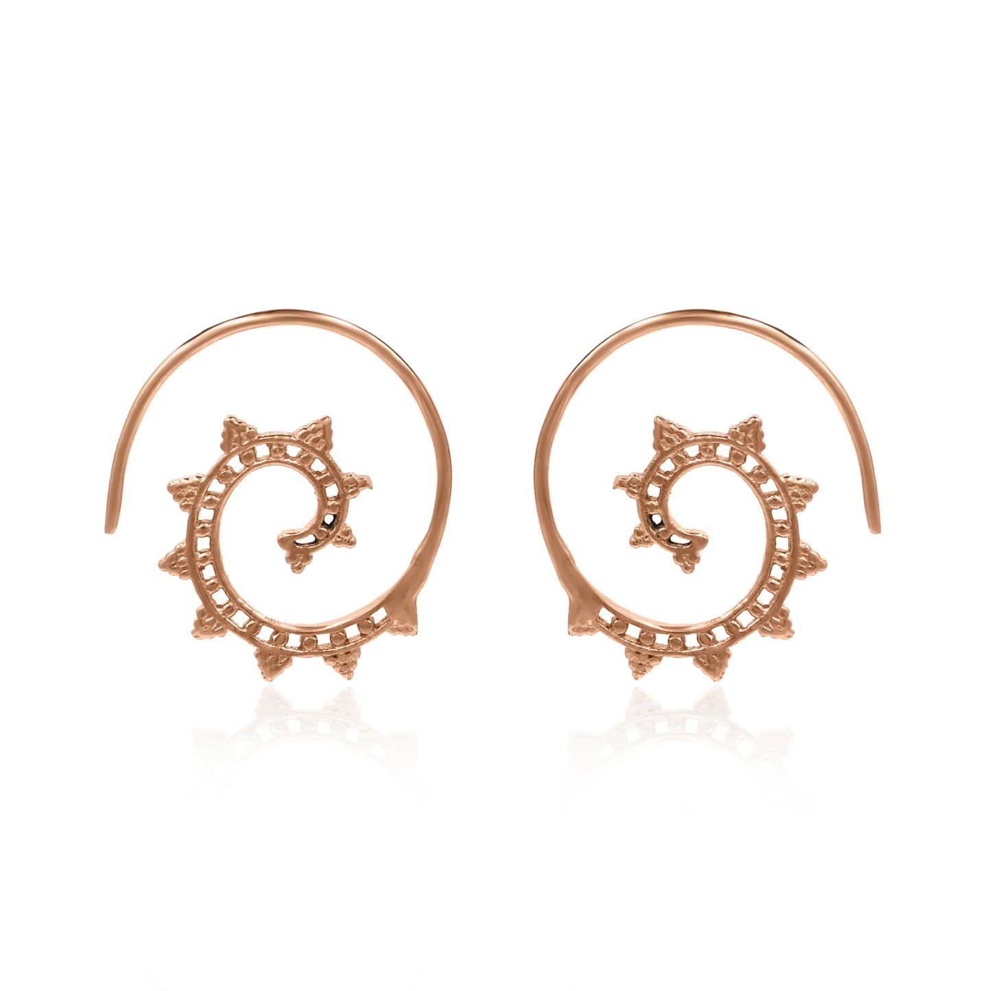 Stellar Blushy Spiral Hoop Earrings