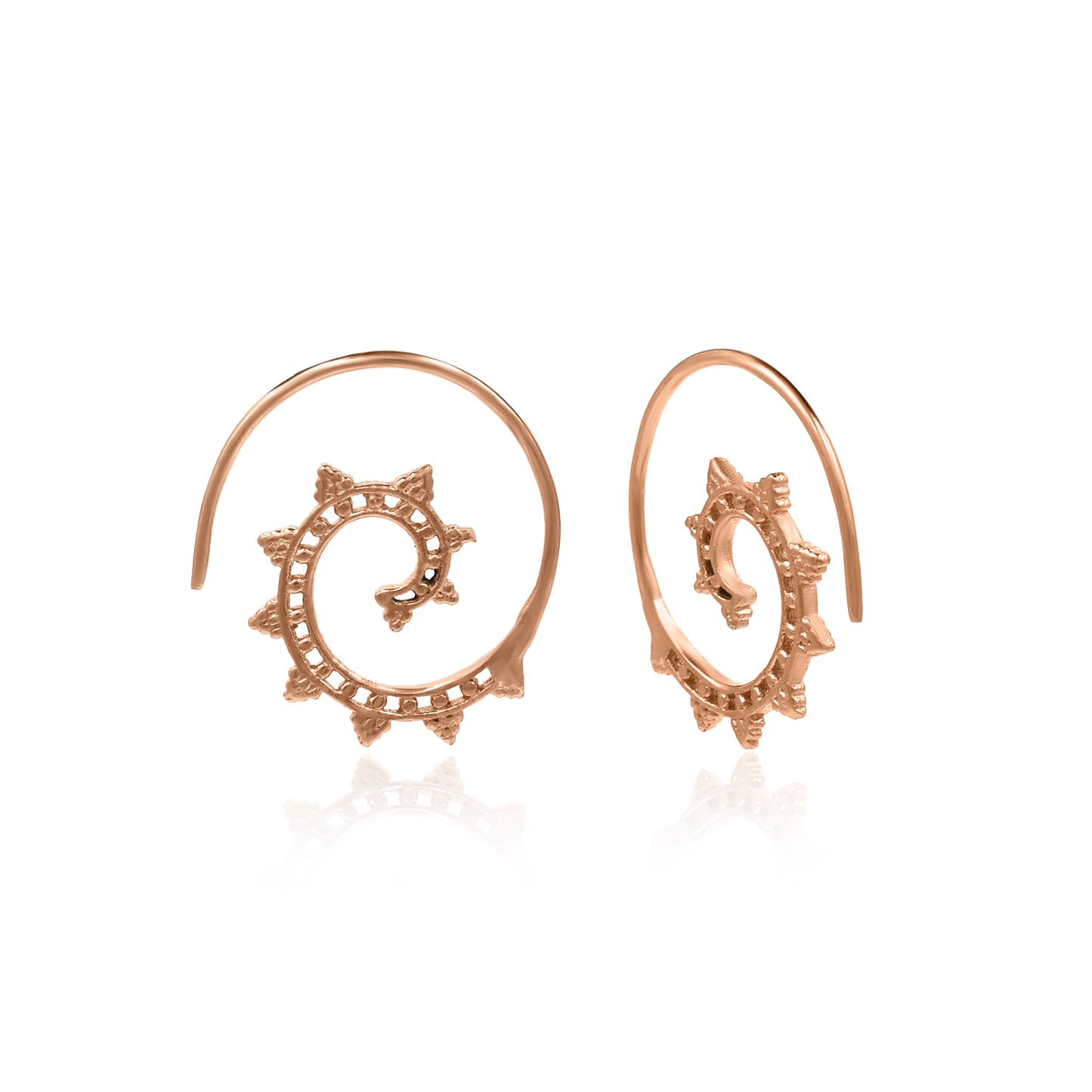 Stellar Blushy Spiral Hoop Earrings