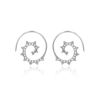 Stellar Blushy Spiral Hoop Earrings