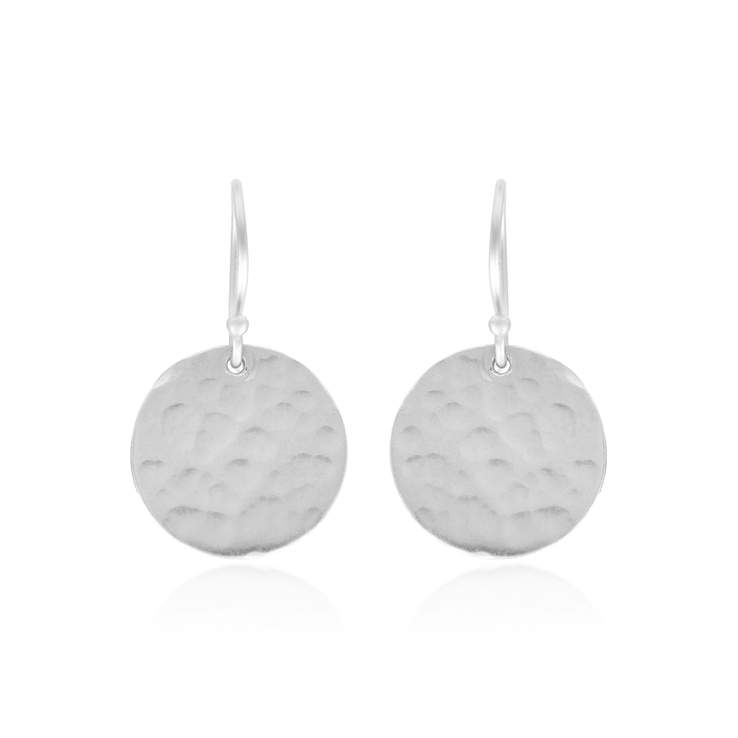 Textured Disc Drop Hook Earrings