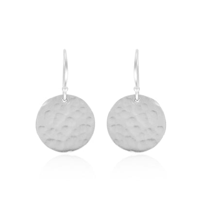 Textured Disc Drop Hook Earrings