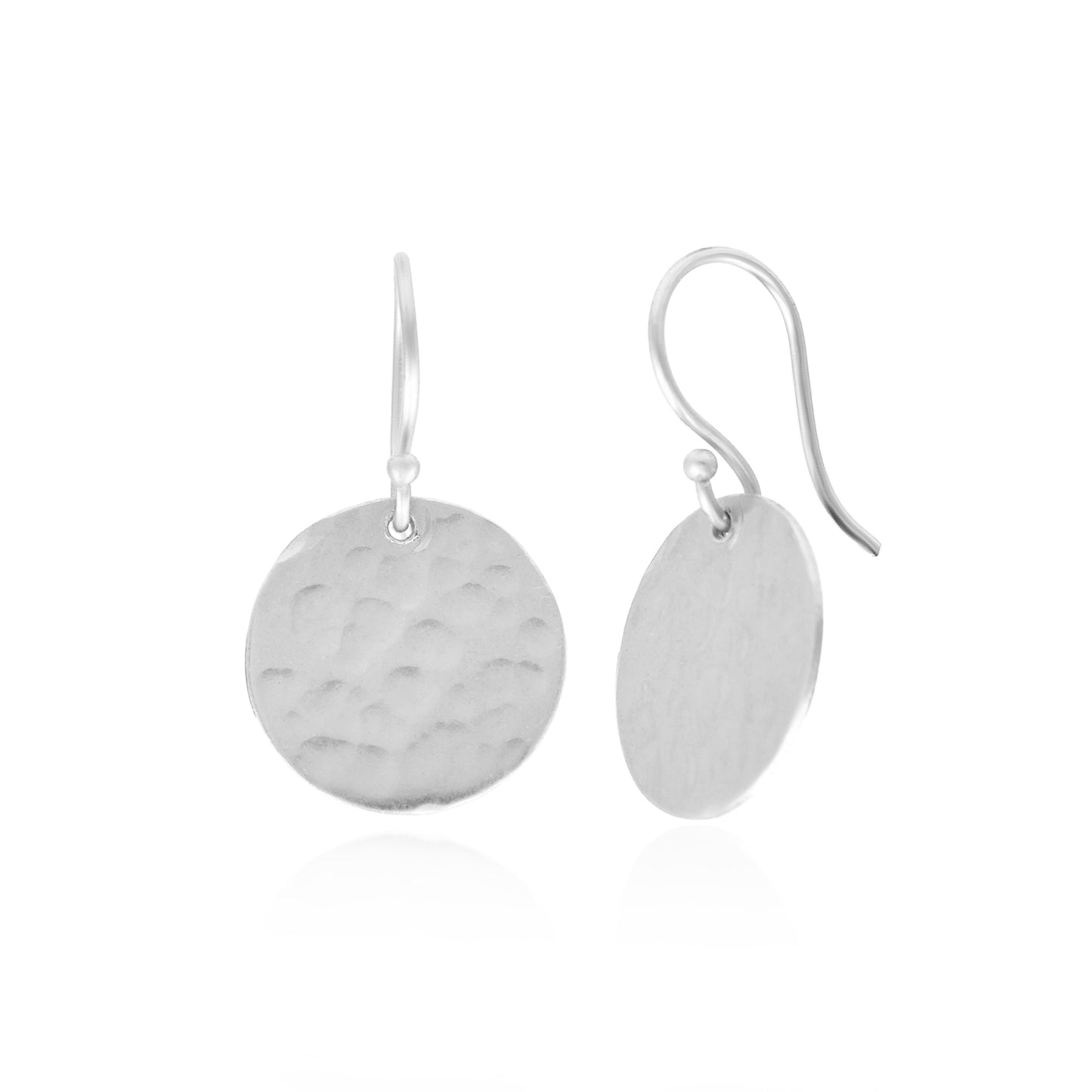 Textured Disc Drop Hook Earrings