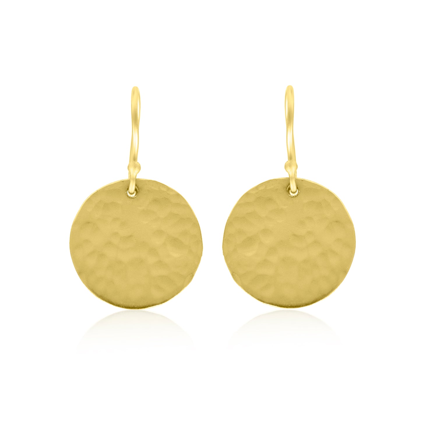 Textured Disc Drop Hook Earrings