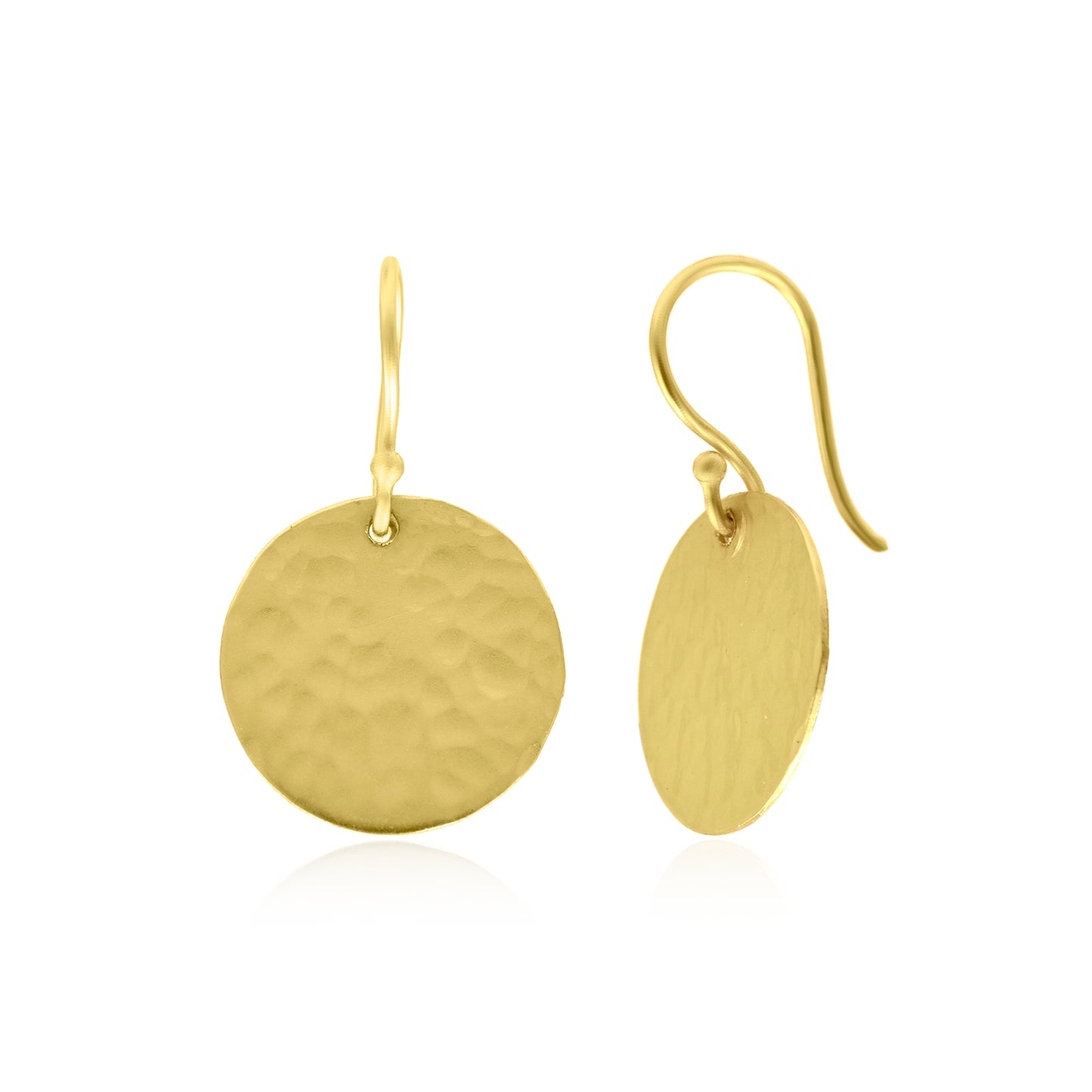 Textured Disc Drop Hook Earrings