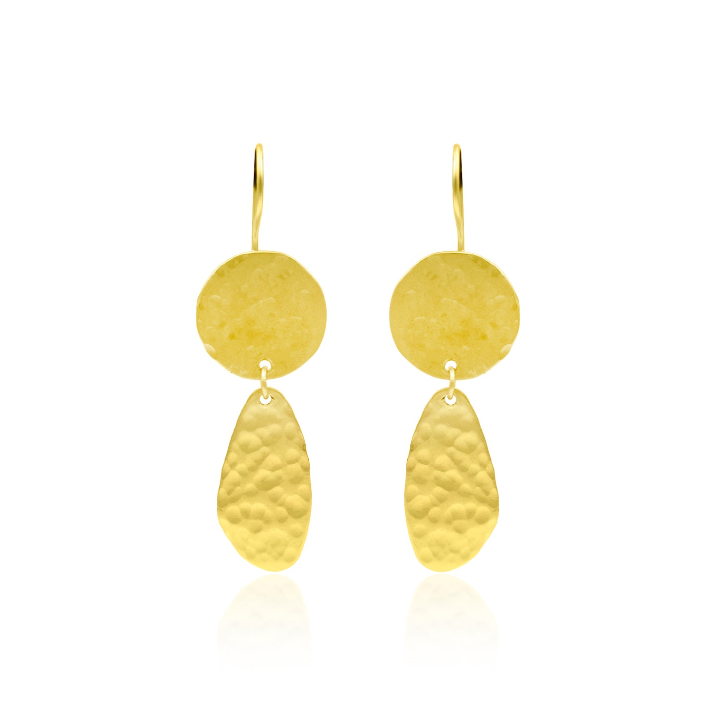 Pounded Textured Geometric Hook Earrings