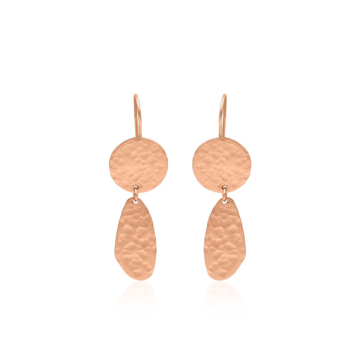 Pounded Textured Geometric Hook Earrings