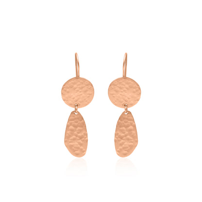 Pounded Textured Geometric Hook Earrings