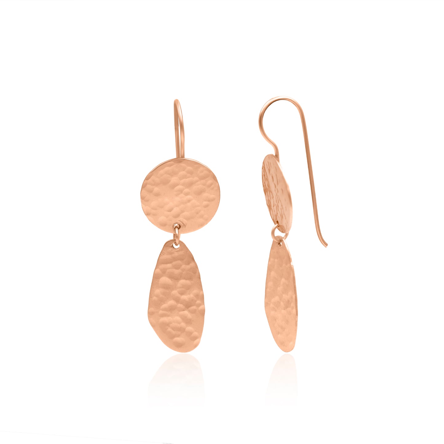 Pounded Textured Geometric Hook Earrings