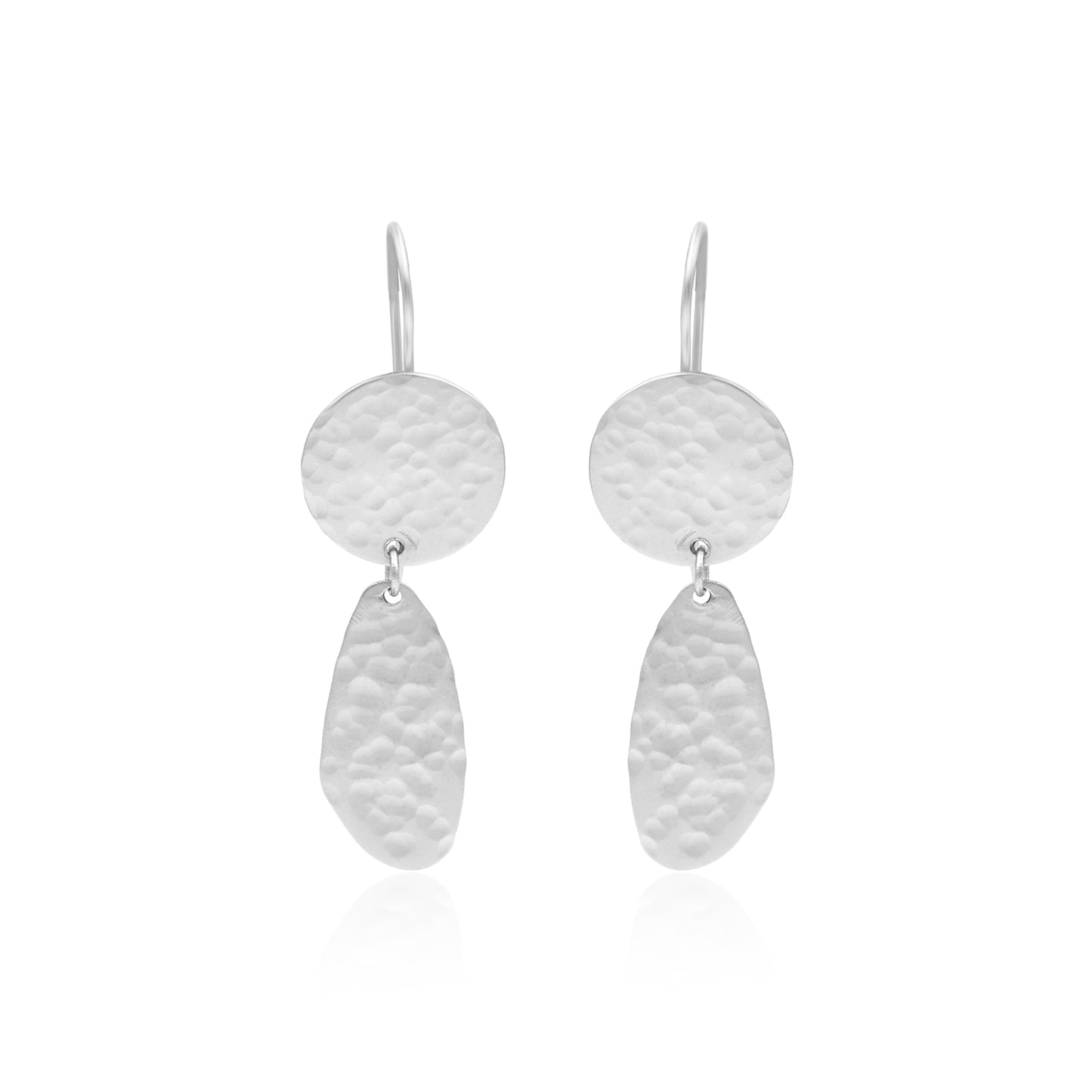 Pounded Textured Geometric Hook Earrings