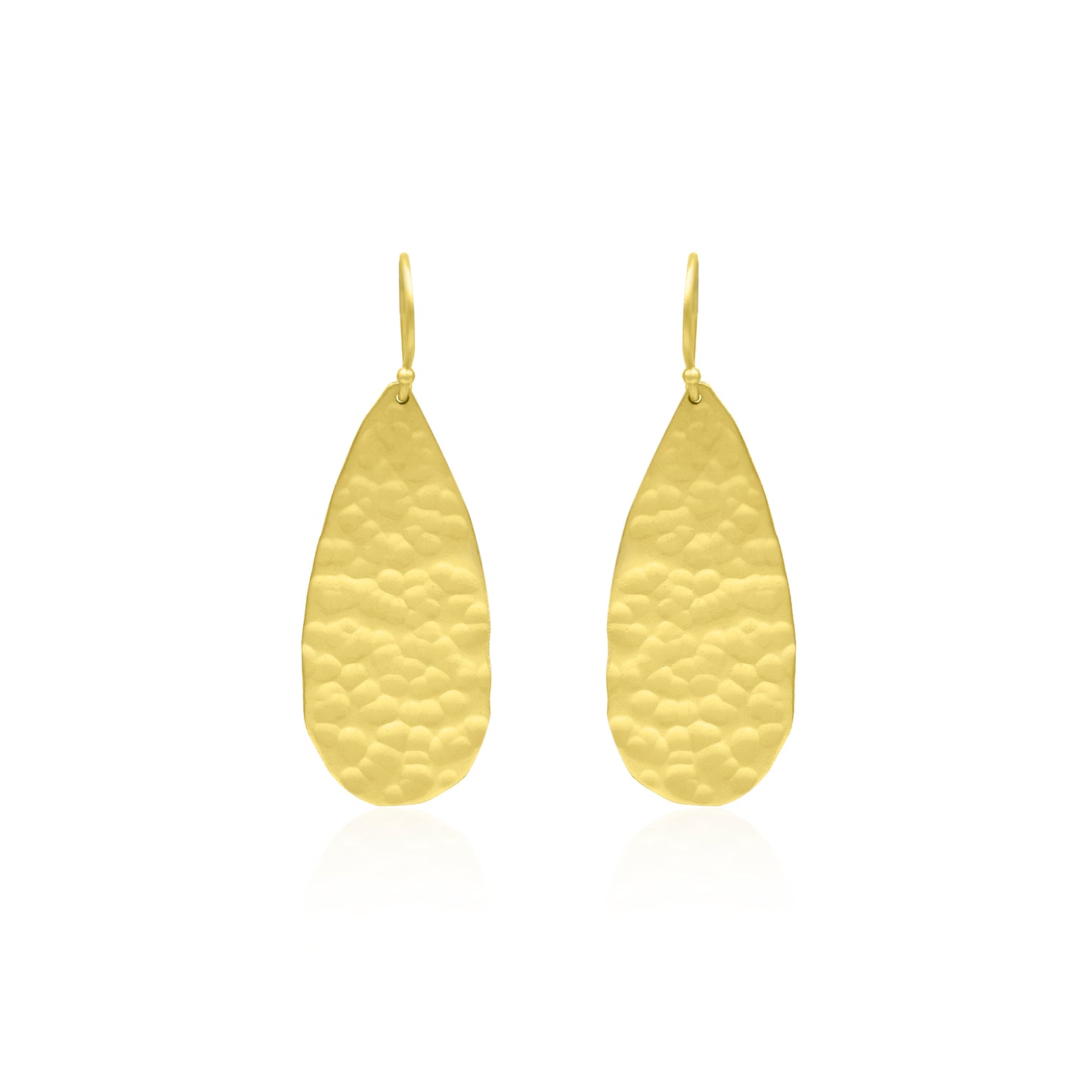 Textured Pear Drop Hook Earrings