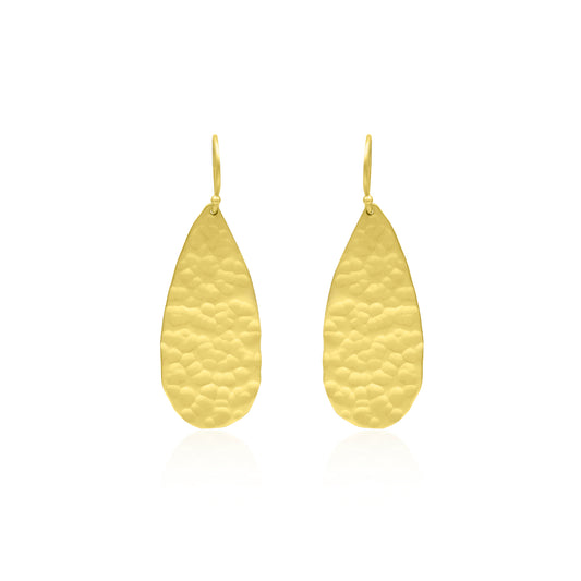 Textured Pear Drop Hook Earrings