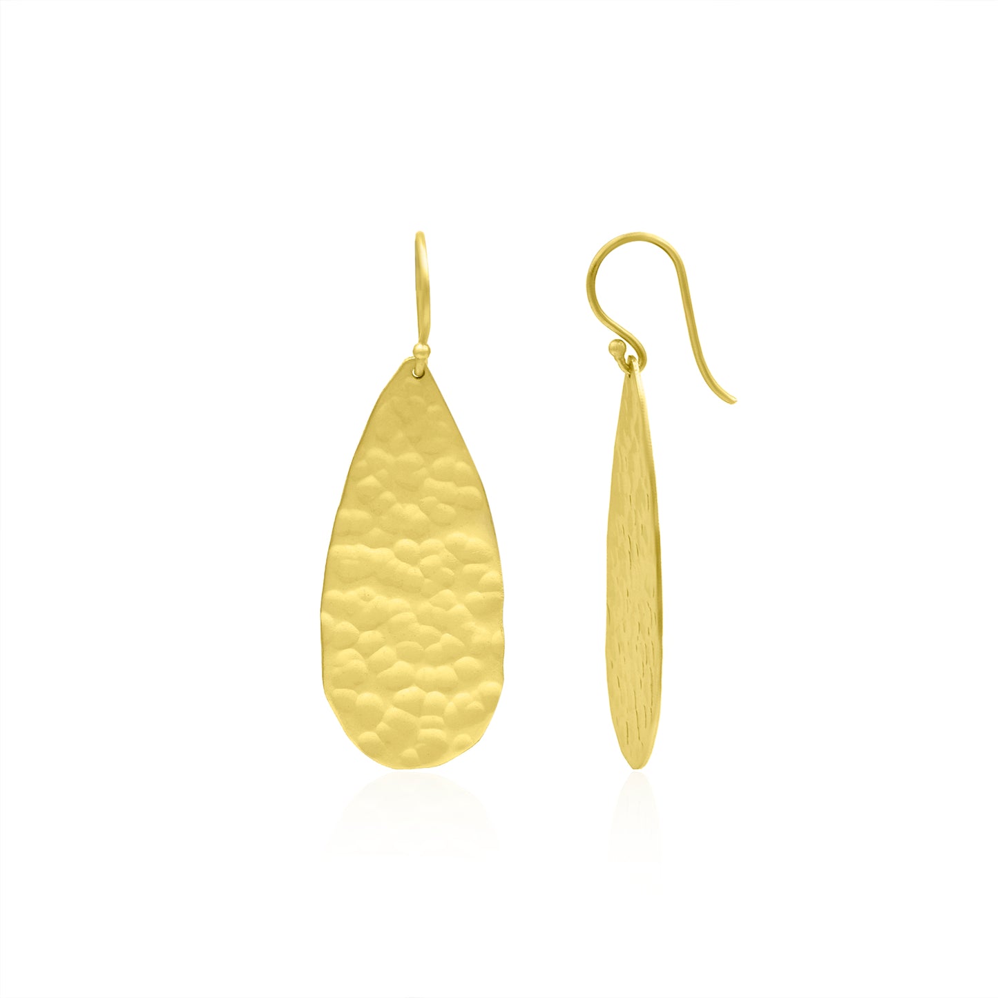 Textured Pear Drop Hook Earrings