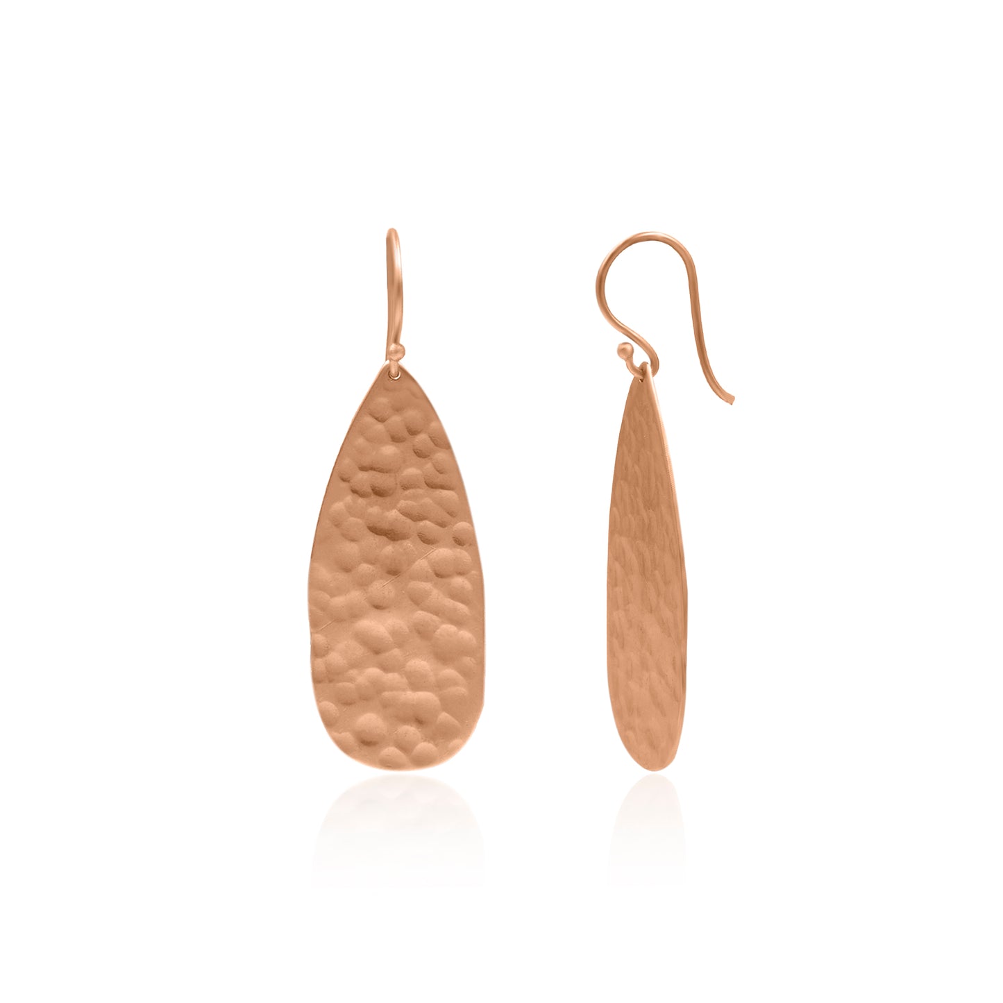 Textured Pear Drop Hook Earrings