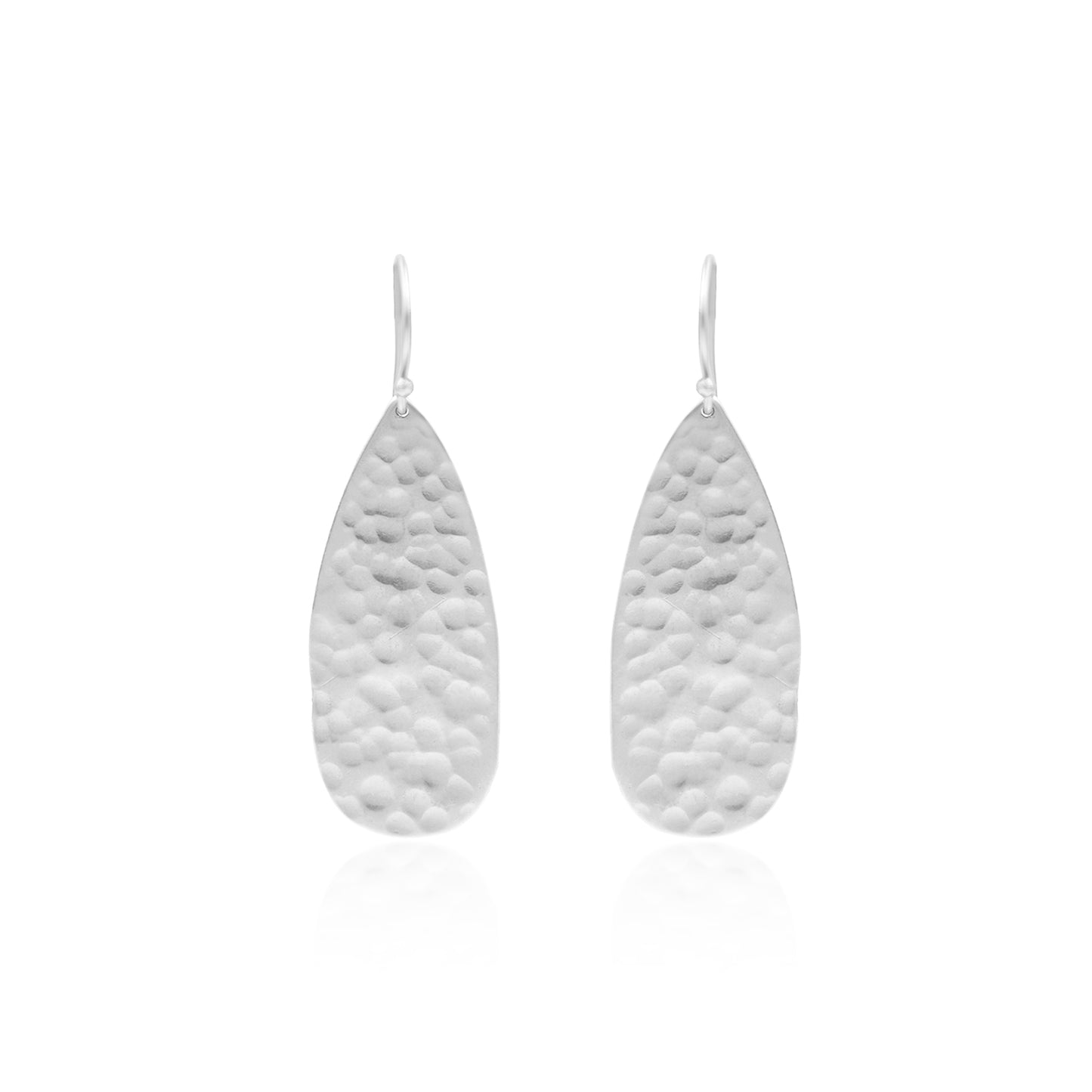 Textured Pear Drop Hook Earrings