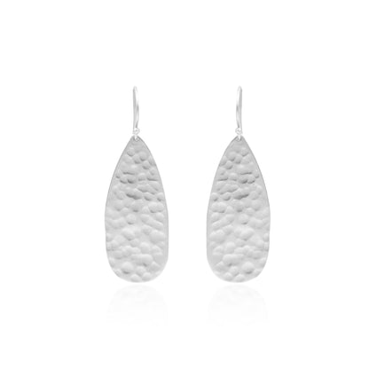 Textured Pear Drop Hook Earrings