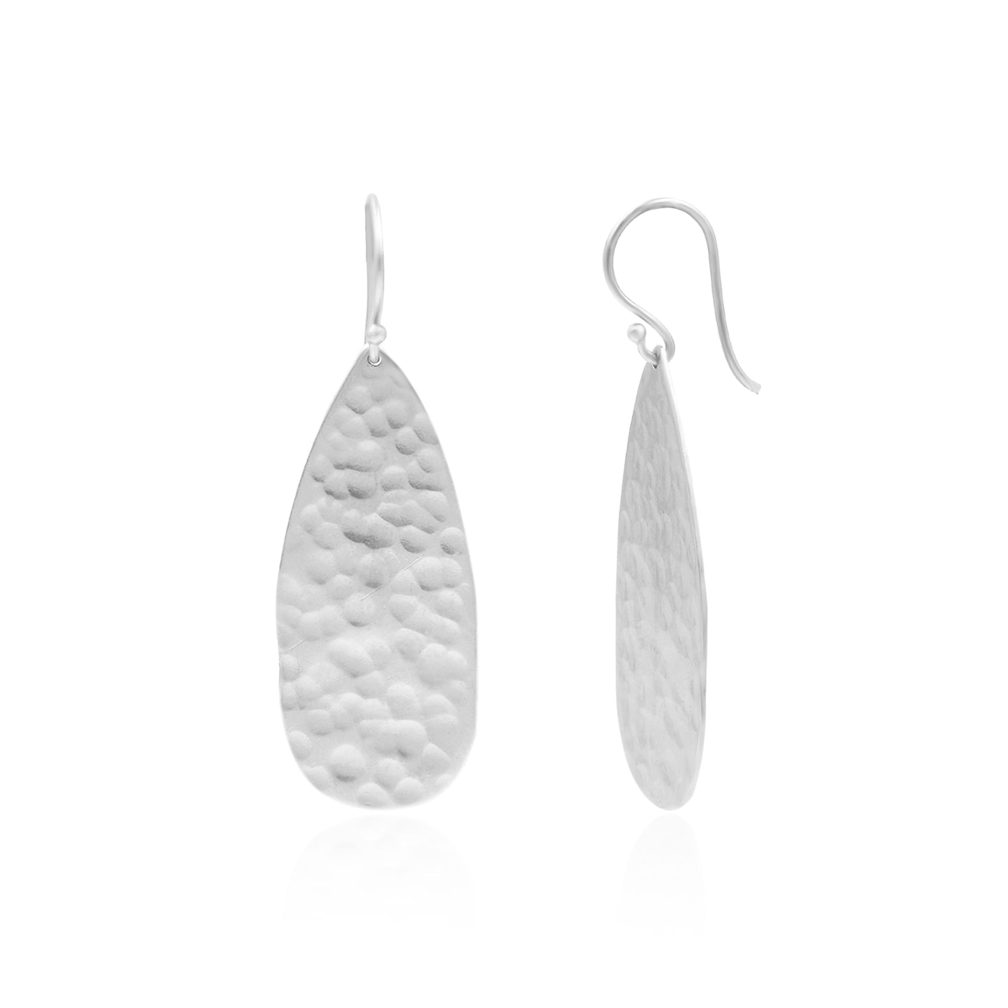 Textured Pear Drop Hook Earrings