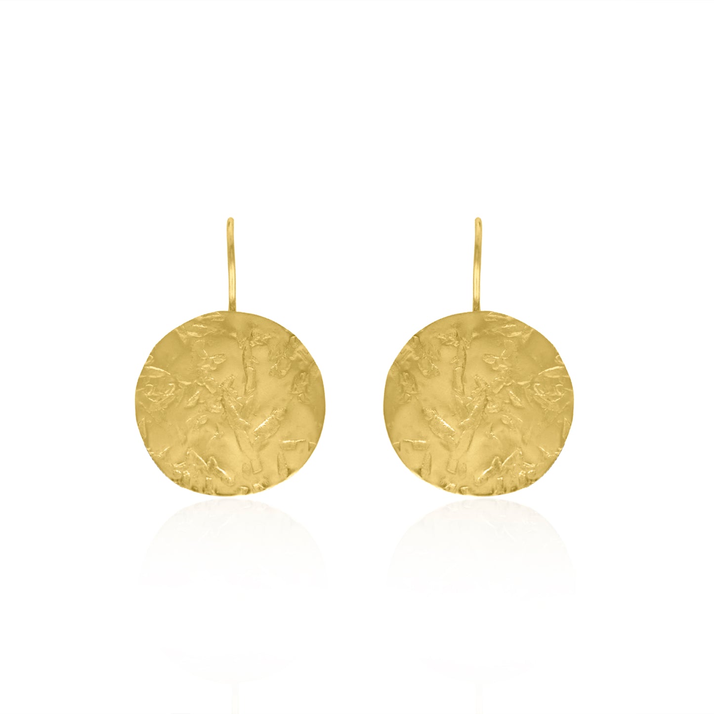 Hammered Disc Hook Earrings