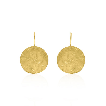 Hammered Disc Hook Earrings