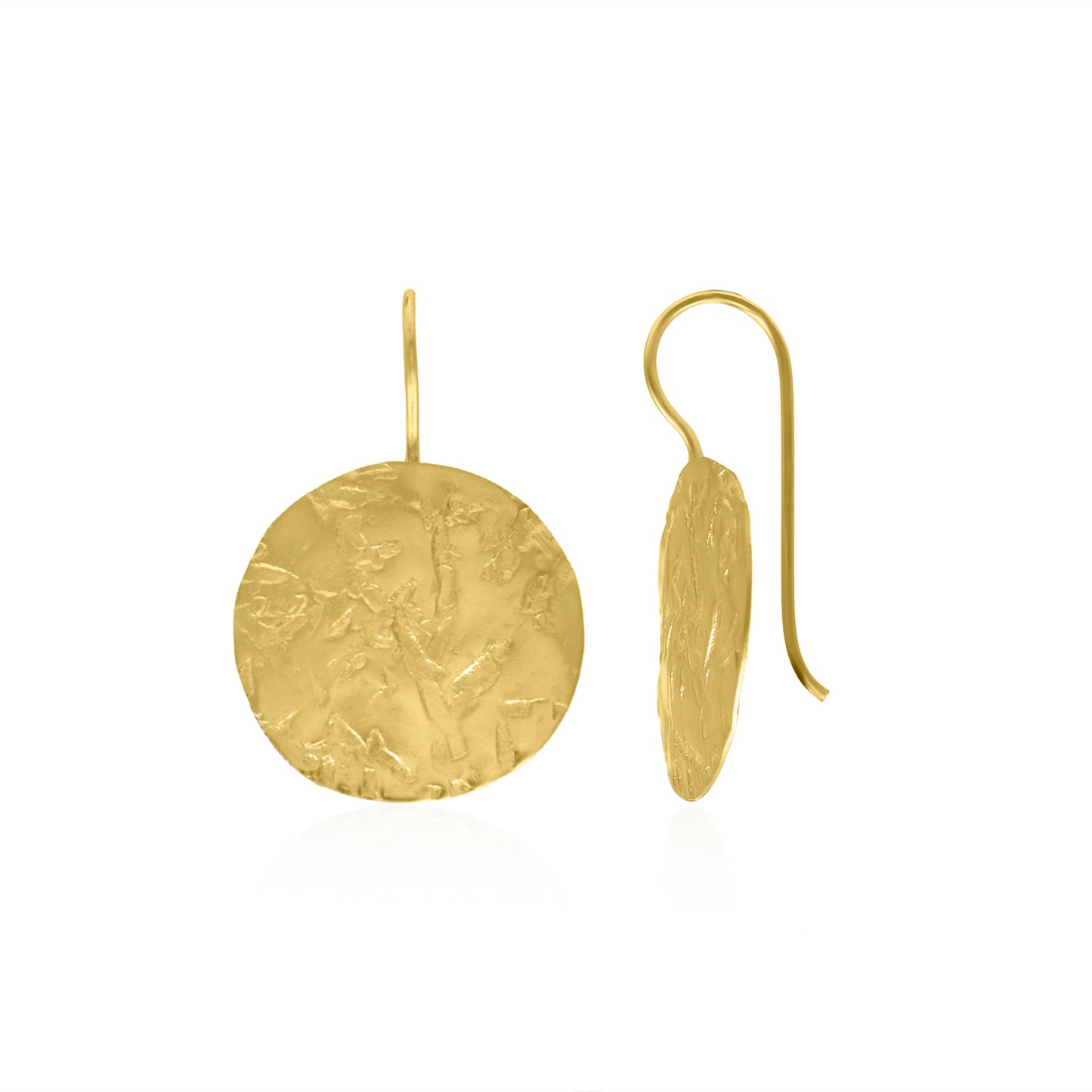 Hammered Disc Hook Earrings