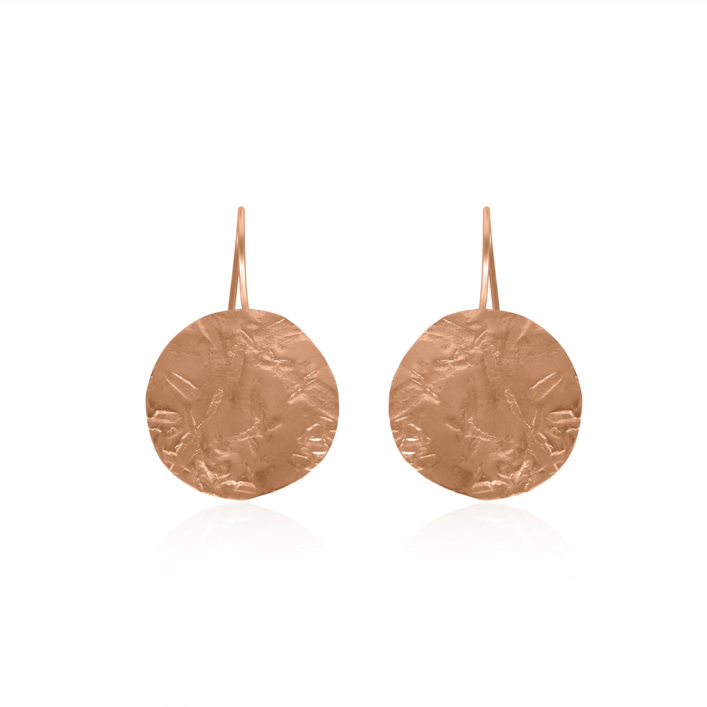 Hammered Disc Hook Earrings