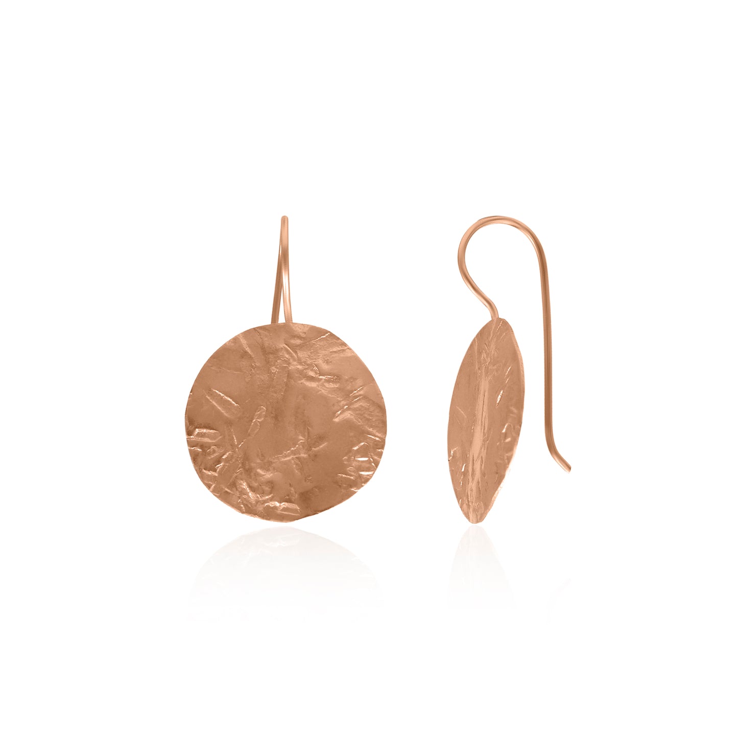 Hammered Disc Hook Earrings