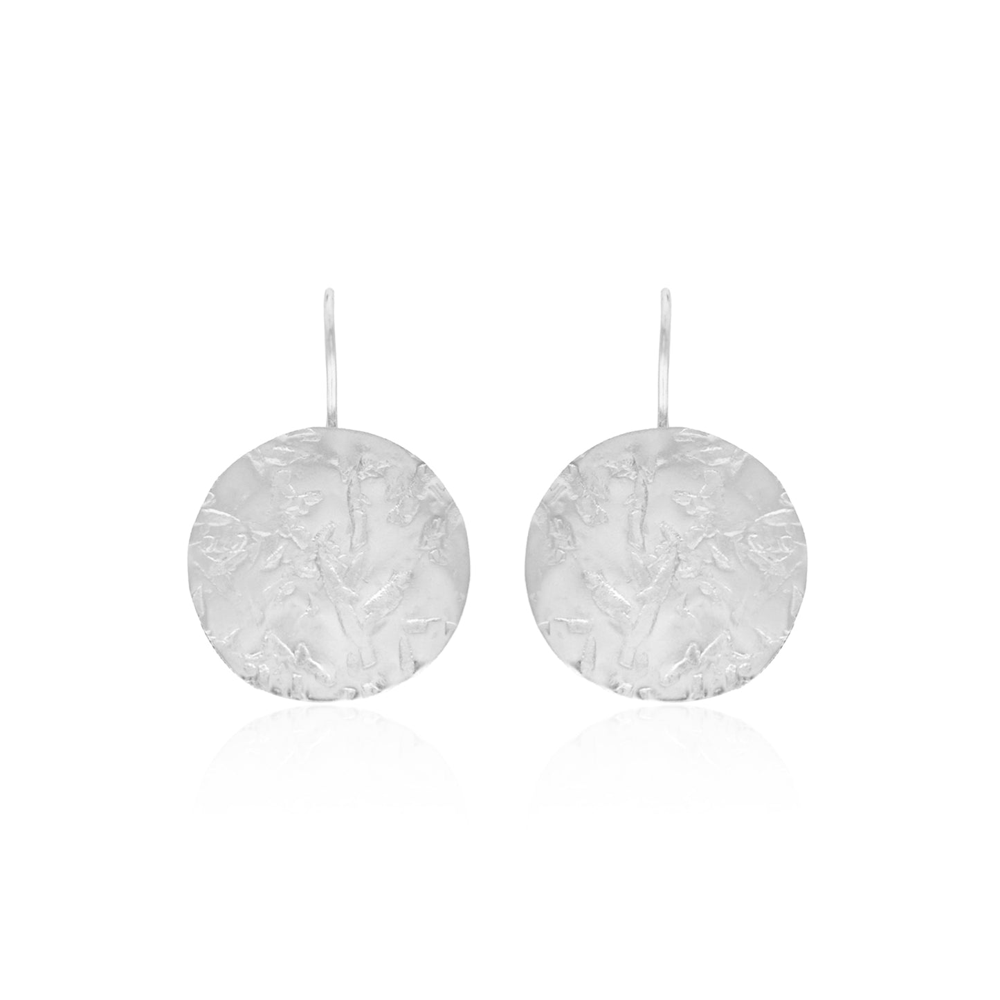 Hammered Disc Hook Earrings