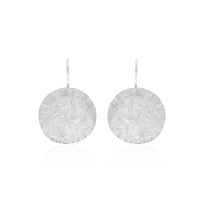 Hammered Disc Hook Earrings