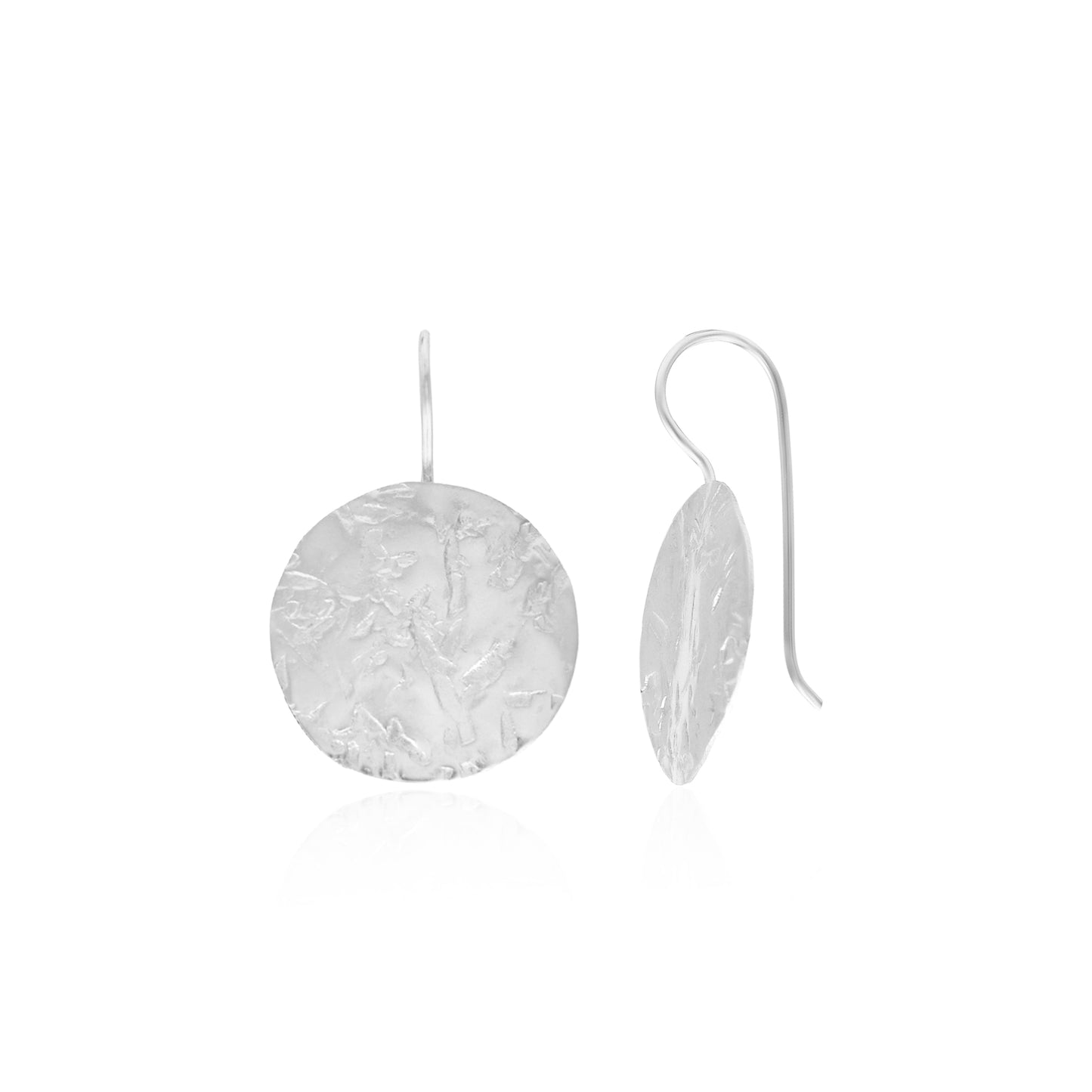 Hammered Disc Hook Earrings