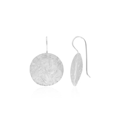 Hammered Disc Hook Earrings