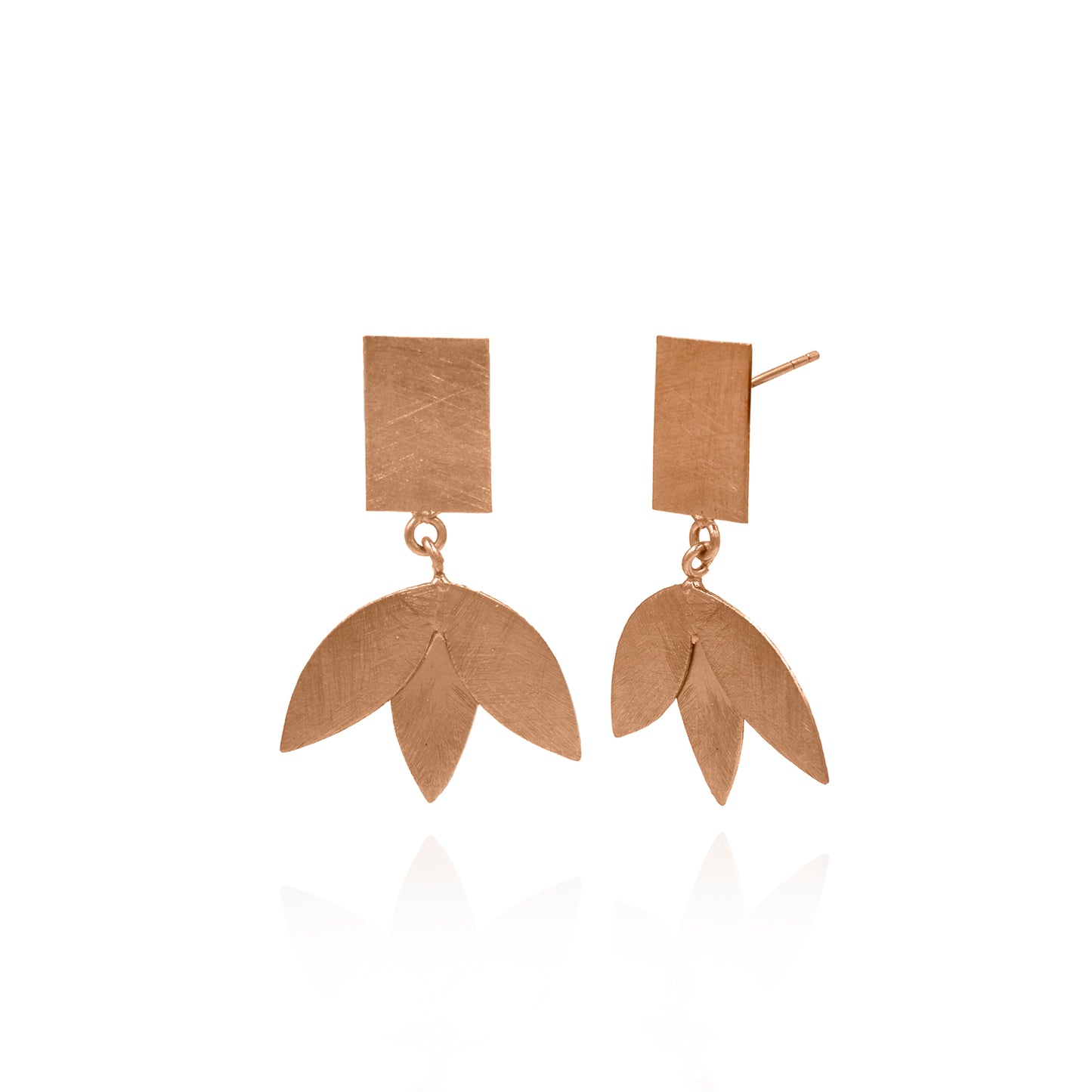 Glory Leaf Drop Stud Earrings