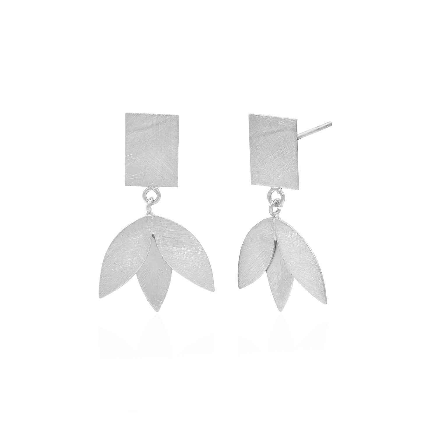 Glory Leaf Drop Stud Earrings