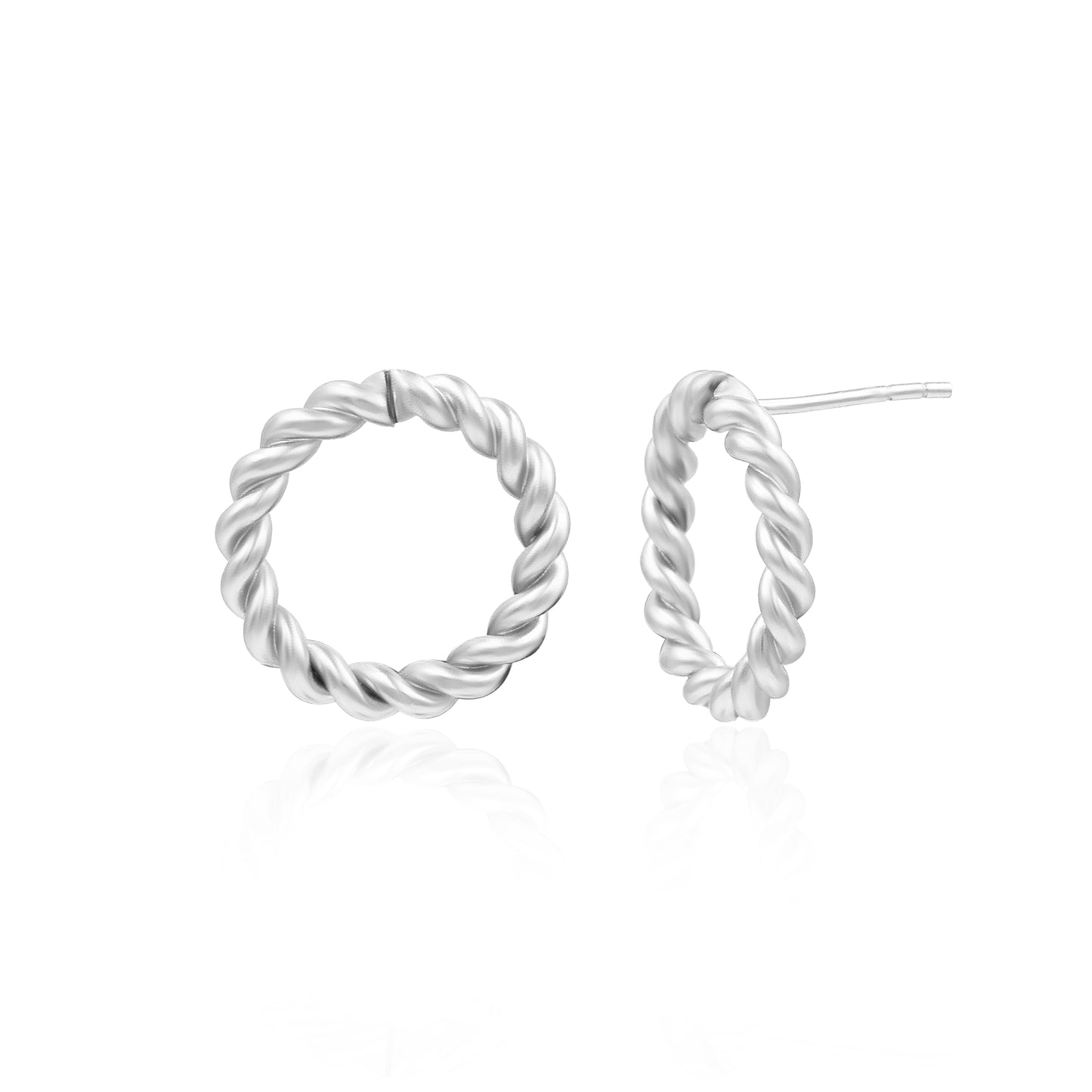 Twisted Ring Of Rope Stud Earrings