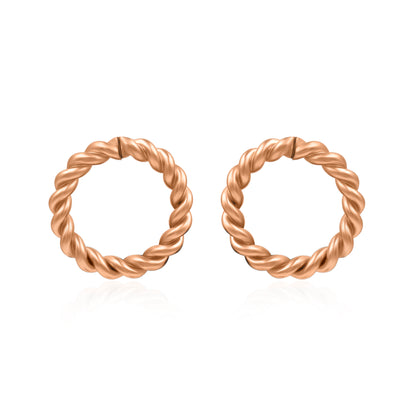 Twisted Ring Of Rope Stud Earrings