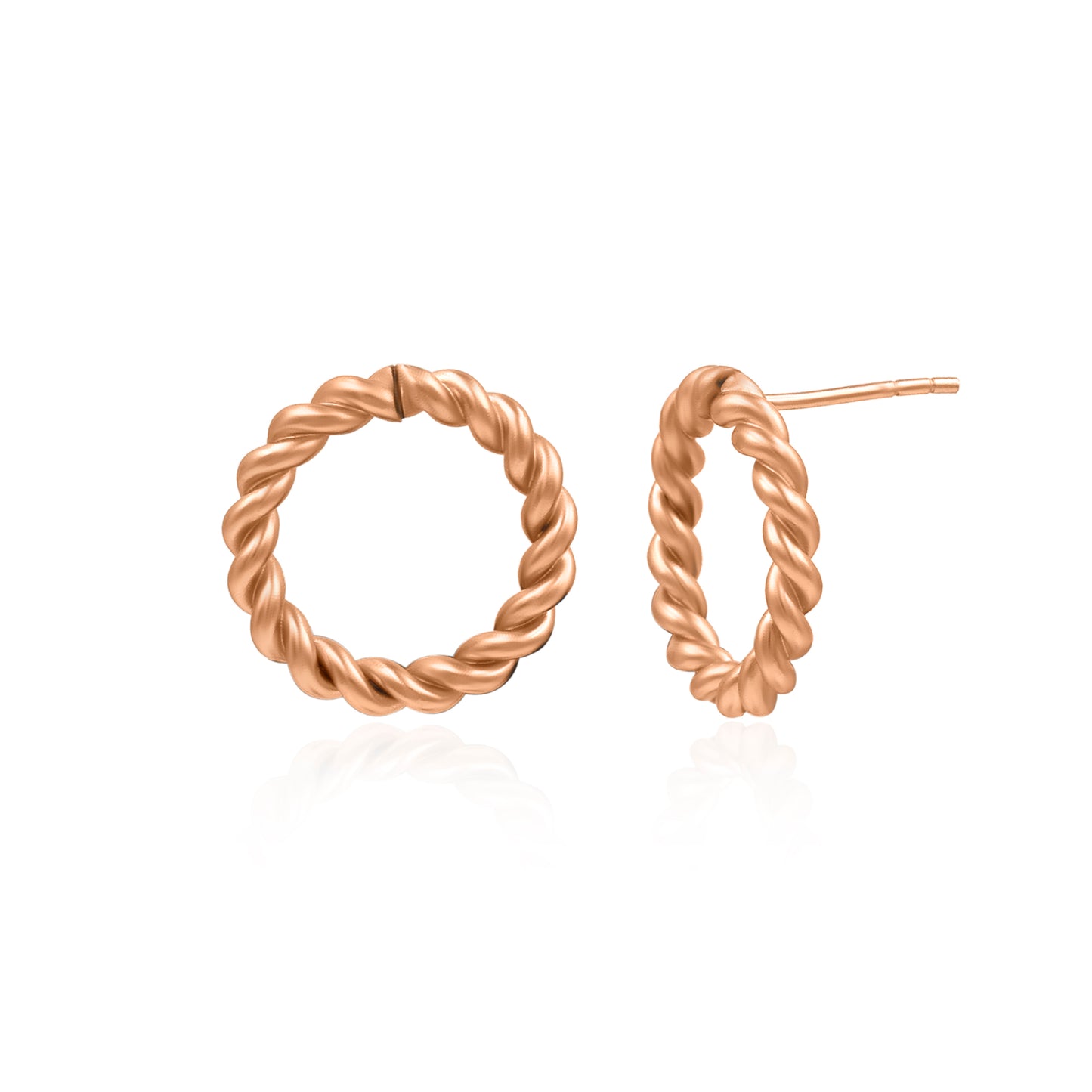 Twisted Ring Of Rope Stud Earrings