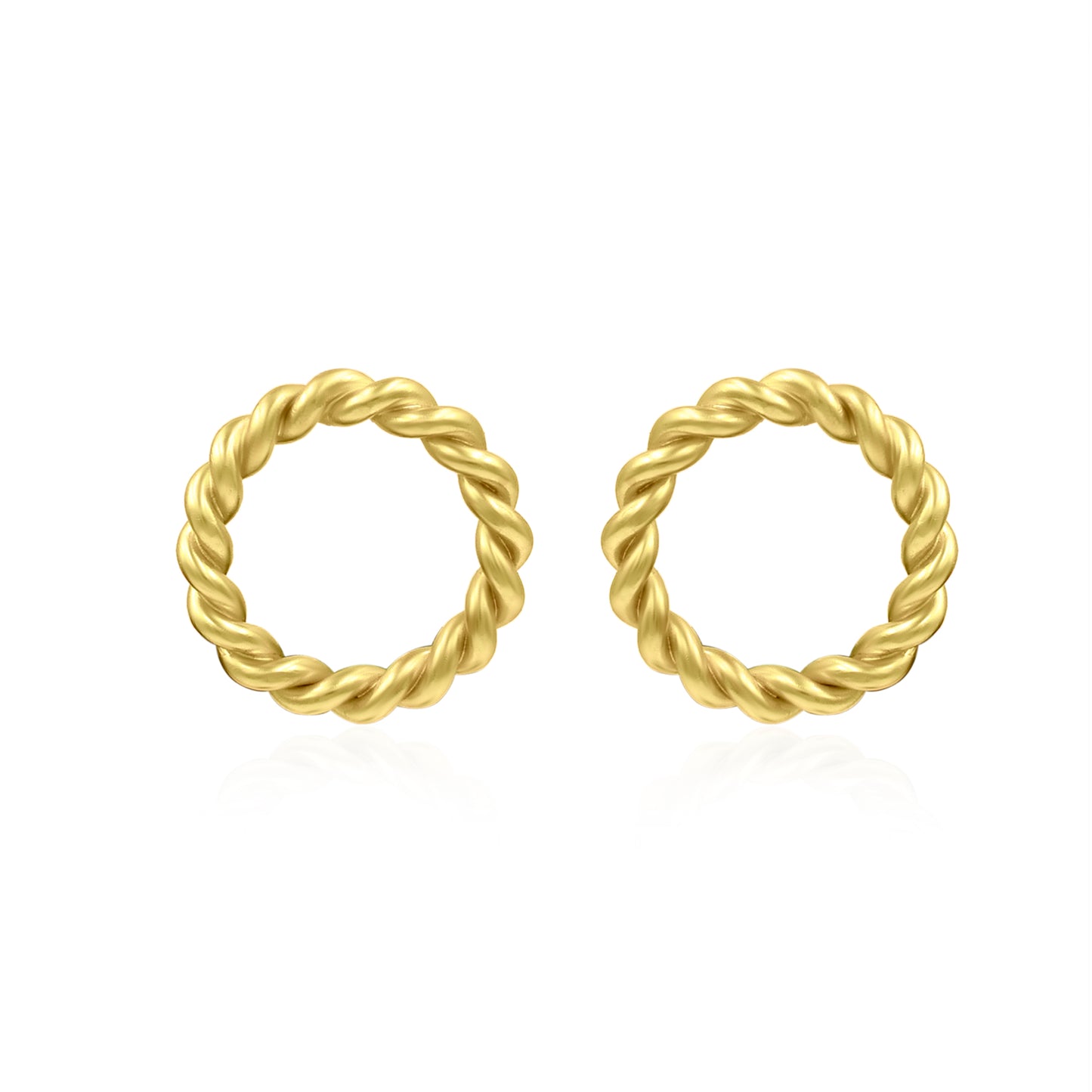 Twisted Ring Of Rope Stud Earrings